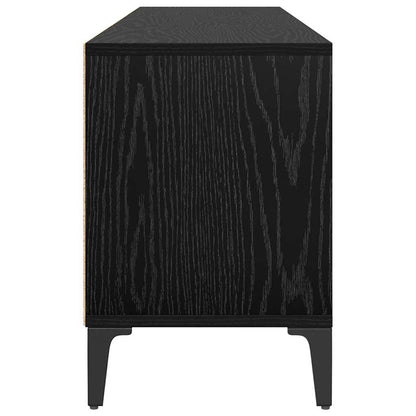 TV-kast Zwart Eiken 150 x 30 x 45 cm Gemonteerd hout en ijzer