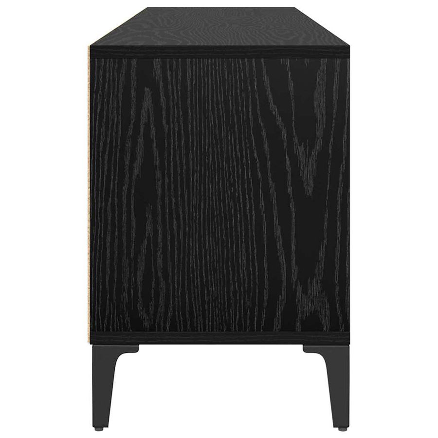 TV-kast Zwart Eiken 150 x 30 x 45 cm Gemonteerd hout en ijzer