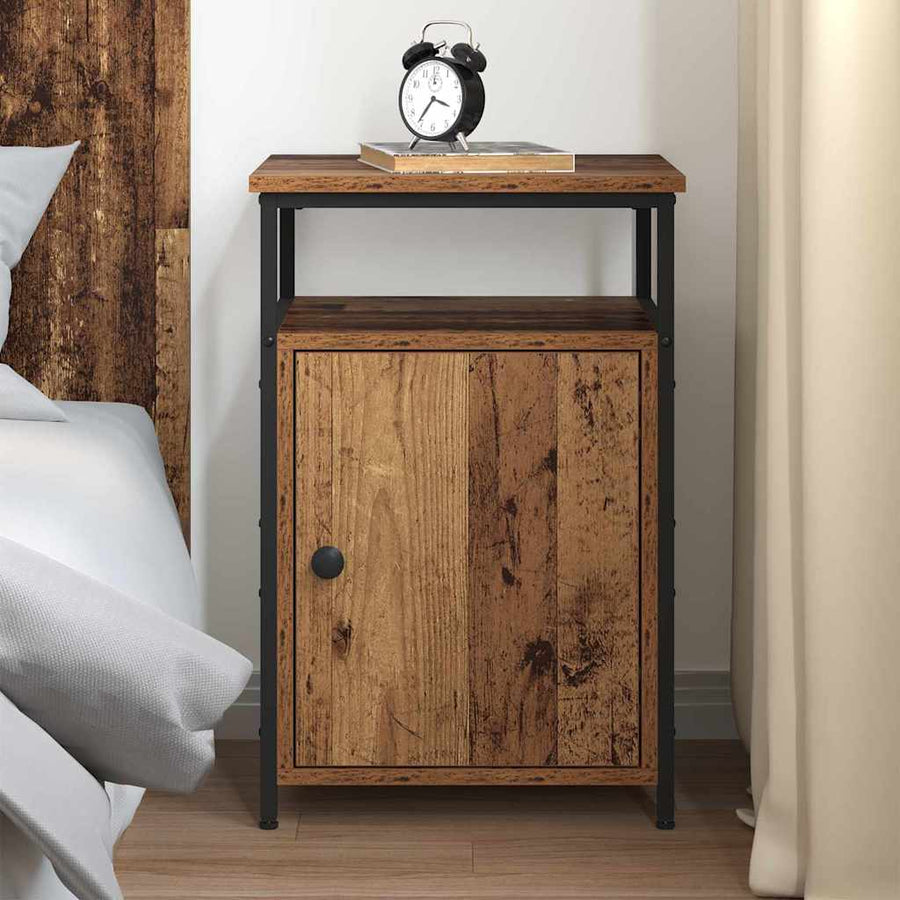 Nachtkastje Oud hout Bewerkt hout
