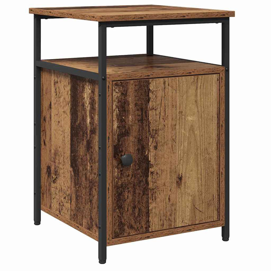 Nachtkastje Oud hout Bewerkt hout