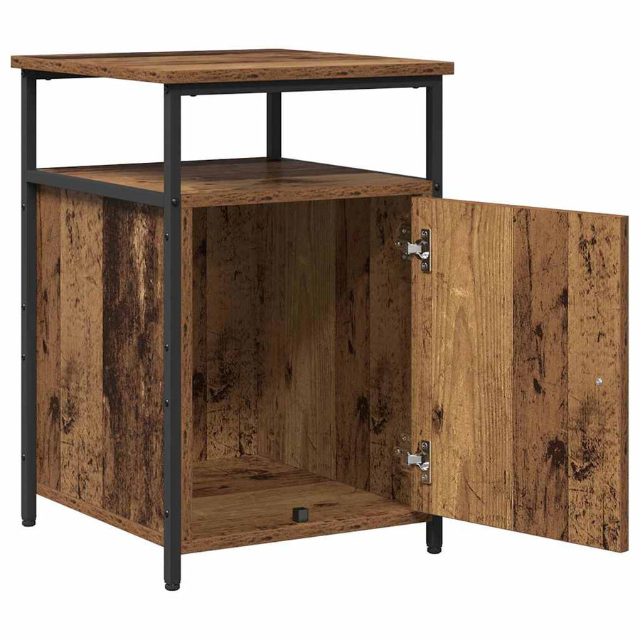Nachtkastje 2 pcs Oud hout Bewerkt hout