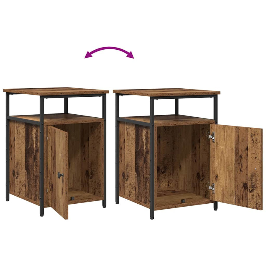 Nachtkastje 2 pcs Oud hout Bewerkt hout