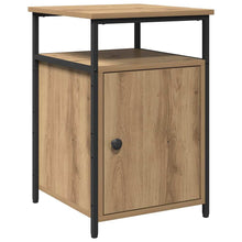 Nachtkastje artisanaal eikenkleurig Bewerkt hout
