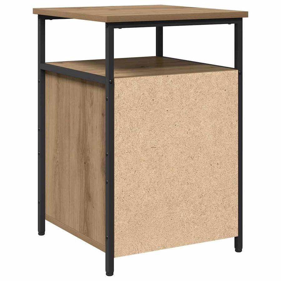 Nachtkastje artisanaal eikenkleurig Bewerkt hout