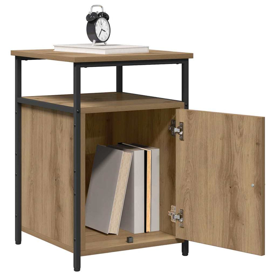 Nachtkastje 2 pcs artisanaal eikenkleurig Bewerkt hout