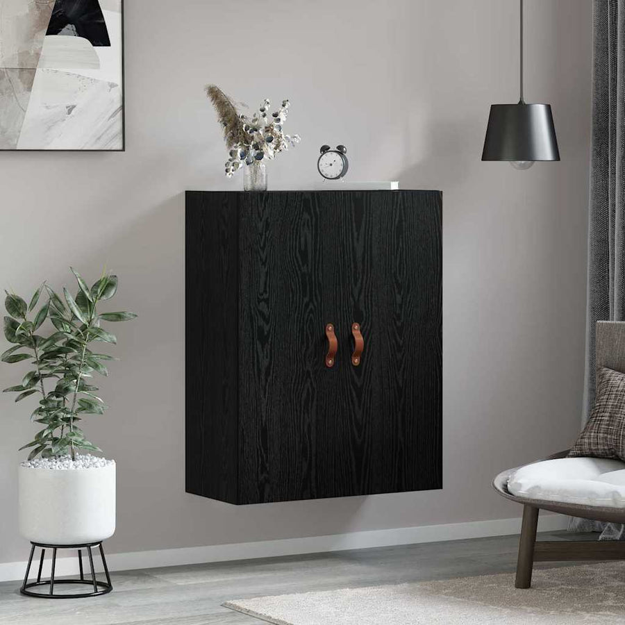 Wandkast Wandgemonteerd Zwart 69.5 x 34 x 90 cm Bewerkt hout