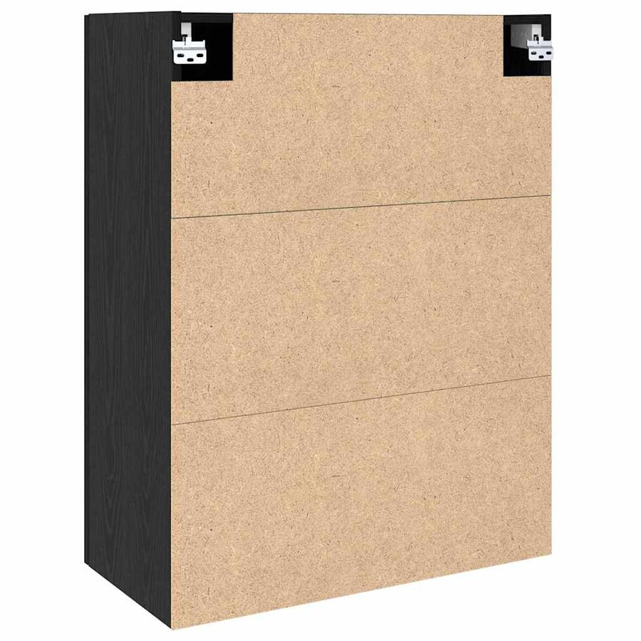 Wandkast Wandgemonteerd Zwart 69.5 x 34 x 90 cm Bewerkt hout