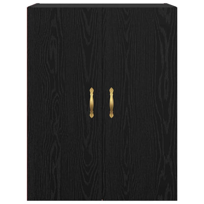 Wandkast Zwart Eiken 69,5 x 34 x 90 cm Bewerkt hout