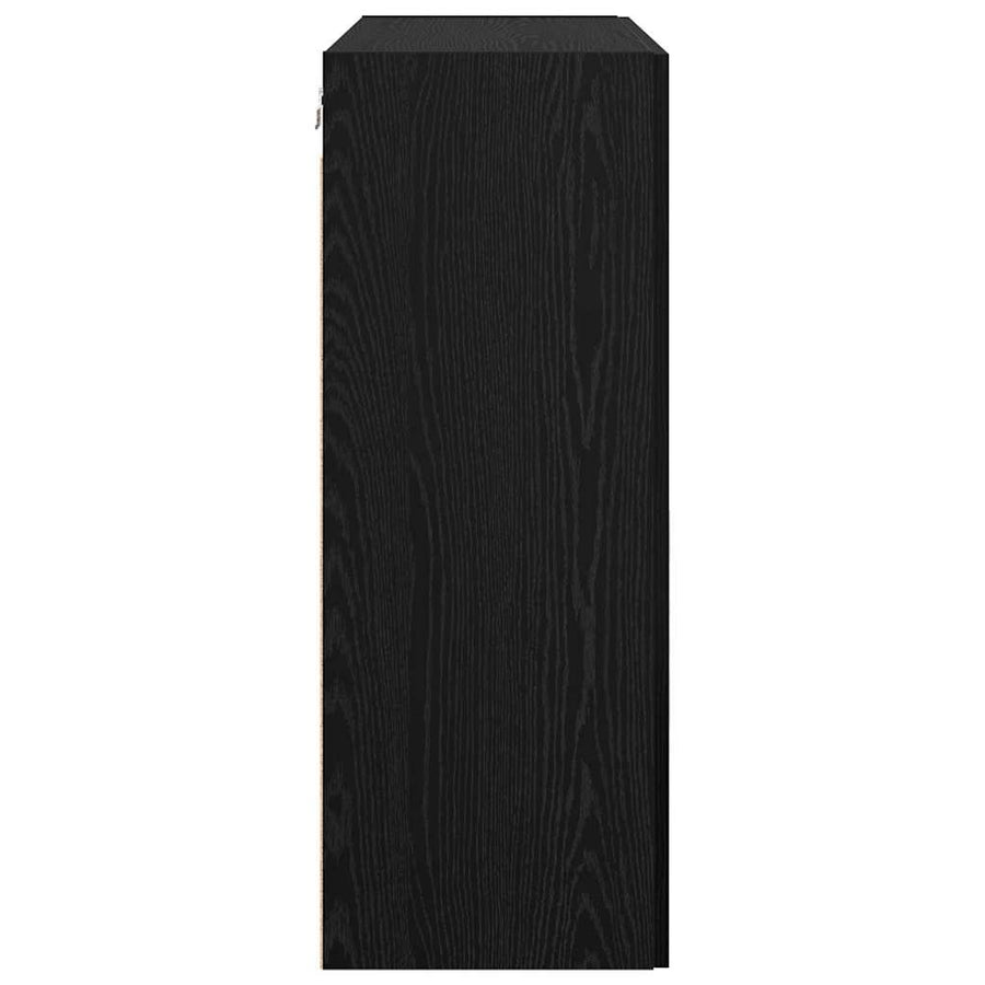 Wandkast Zwart Eiken 69,5 x 34 x 90 cm Bewerkt hout
