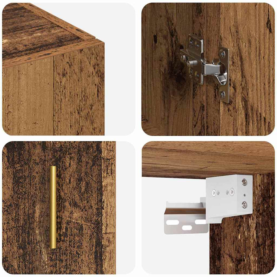 Wandkast Wandgemonteerd Oudhout 69,5 x 34 x 90 cm Bewerkt hout