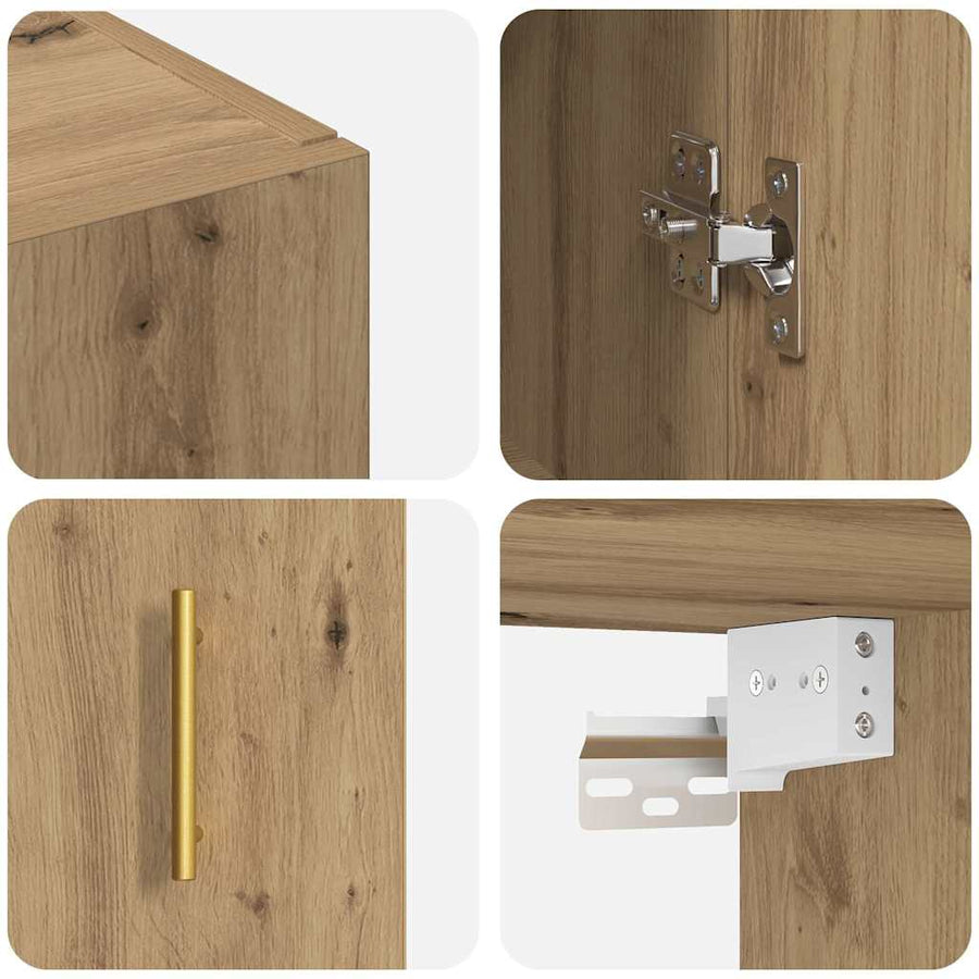 Wandkast Artisan Eiken 69,5 x 34 x 90 cm Bewerkt hout