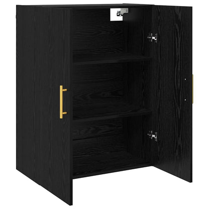 Wandkast Zwart Eiken 69,5 x 34 x 90 cm Bewerkt hout