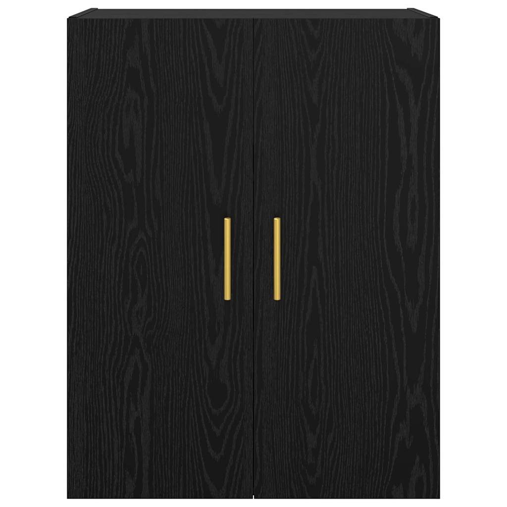 Wandkast Zwart Eiken 69,5 x 34 x 90 cm Bewerkt hout