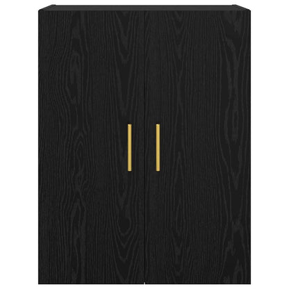 Wandkast Zwart Eiken 69,5 x 34 x 90 cm Bewerkt hout
