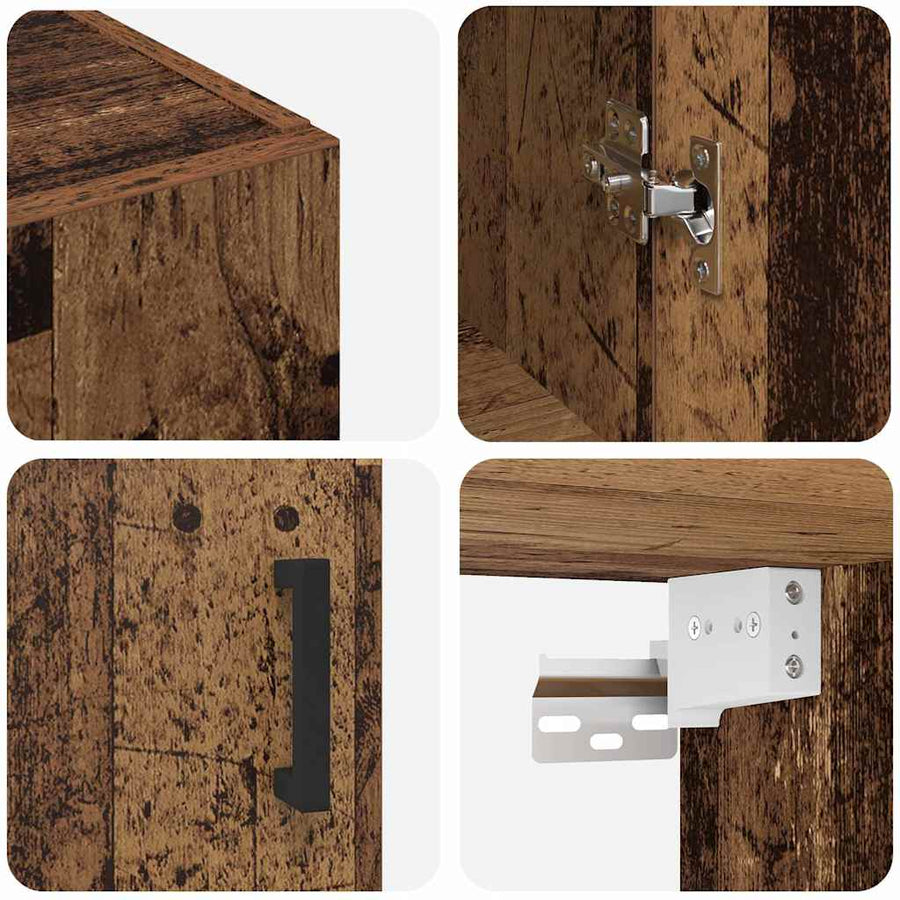 Wandkast Wandgemonteerd Bruin 69.5 x 34 x 90 cm Bewerkt hout