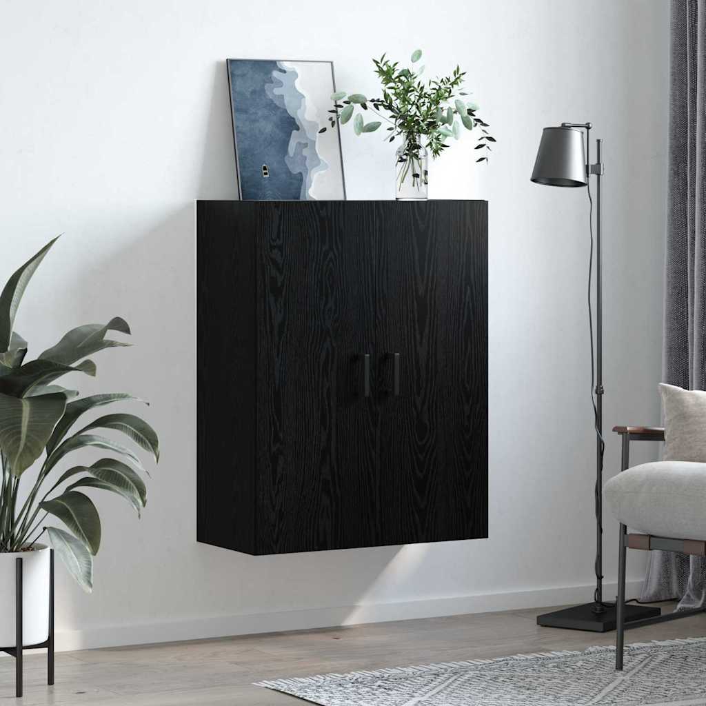 Wandkast Wandgemonteerd Zwart 69.5 x 34 x 90 cm Bewerkt hout