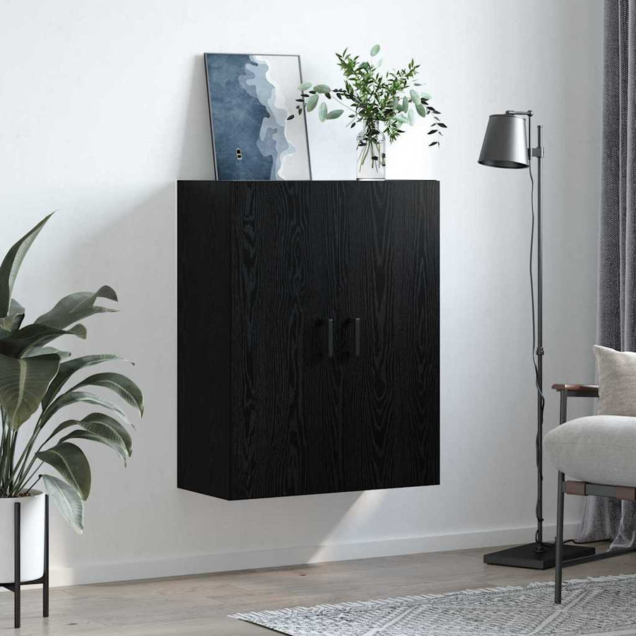 Wandkast Wandgemonteerd Zwart 69.5 x 34 x 90 cm Bewerkt hout