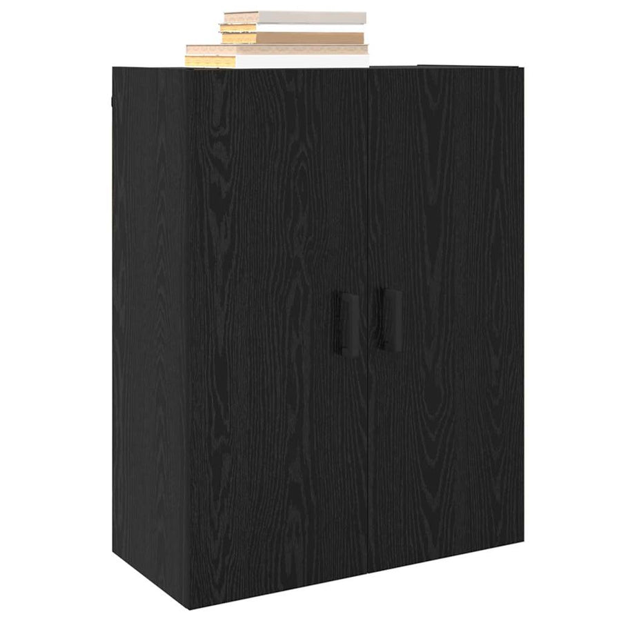 Wandkast Wandgemonteerd Zwart 69.5 x 34 x 90 cm Bewerkt hout
