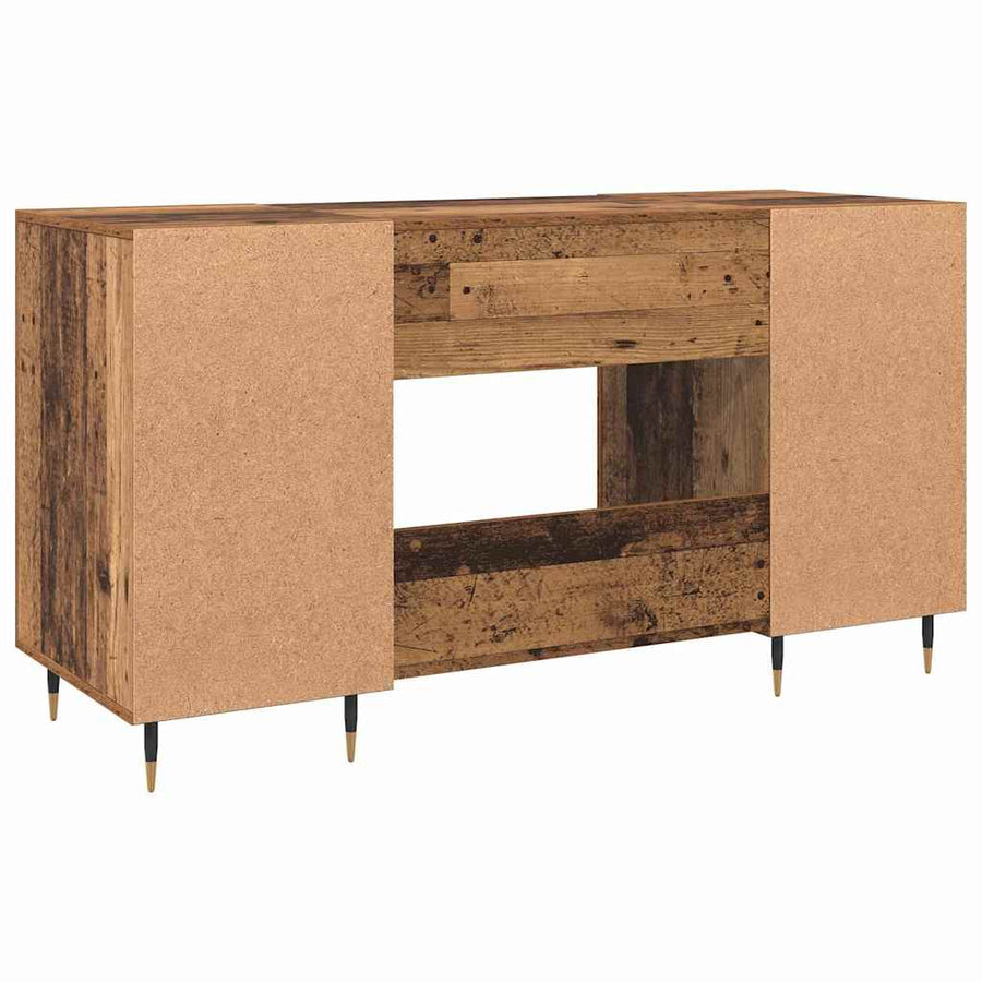 Bureau met plank Oud hout 140 x 50 x 75 cm Bewerkt hout
