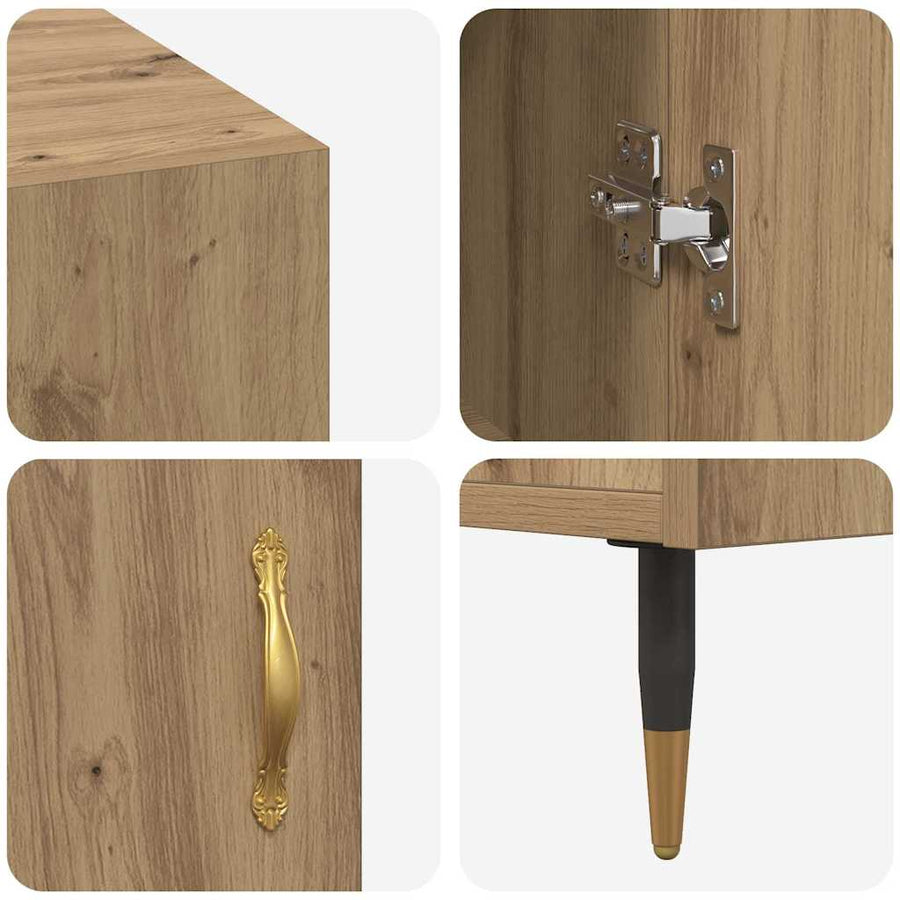 Bureau artisanaal eikenkleurig 140 x 50 x 75 cm Bewerkt hout