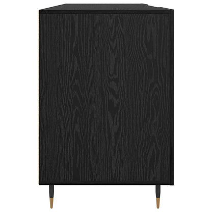 Bureau met plank Zwart eiken 140 x 50 x 75 cm Bewerkt hout