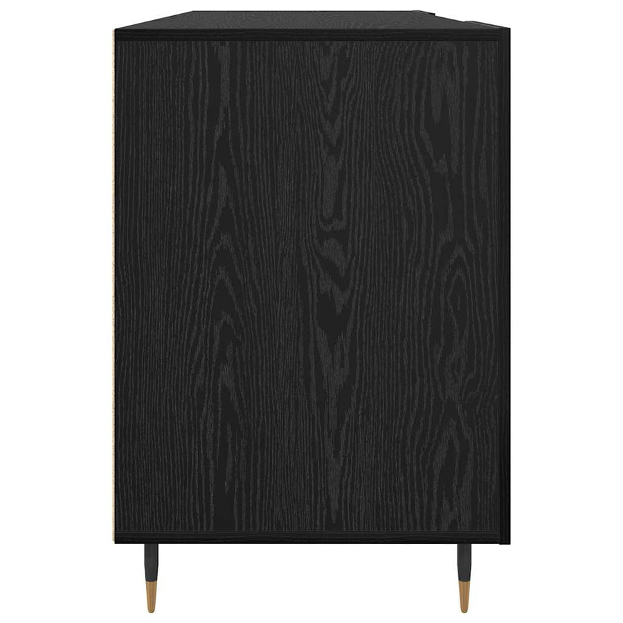 Bureau met plank Zwart eiken 140 x 50 x 75 cm Bewerkt hout