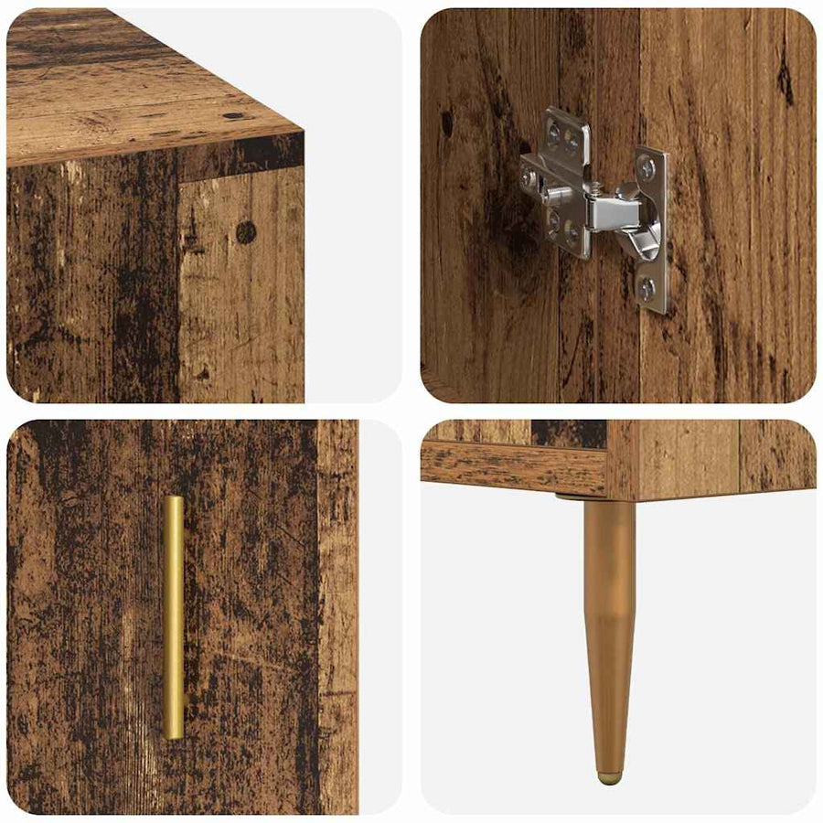Bureau met plank met opslag met de deur Oud hout Bewerkt hout
