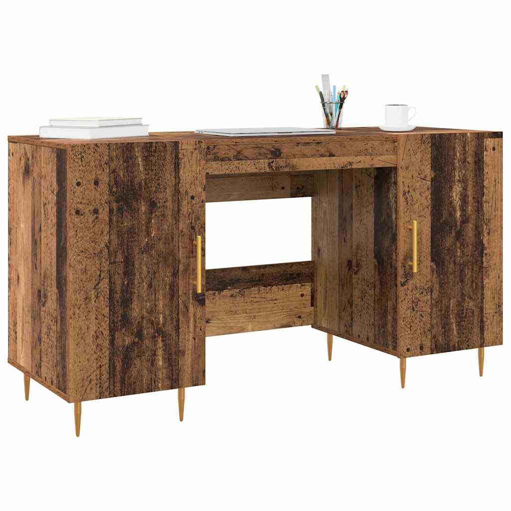 Bureau met plank met opslag met de deur Oud hout Bewerkt hout