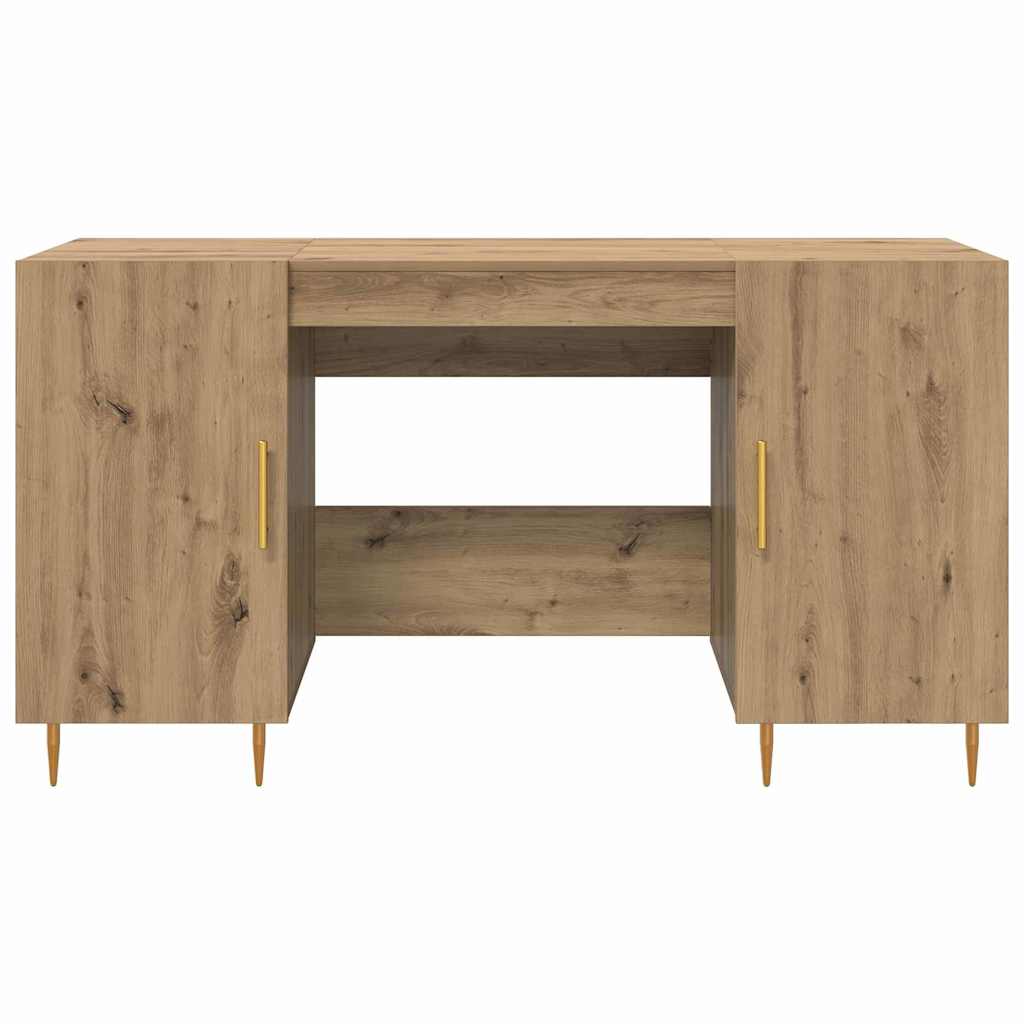 Bureau met plank artisanaal eikenkleurig Bewerkt hout