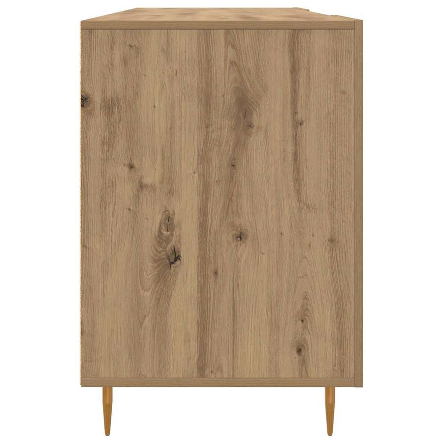 Bureau met plank artisanaal eikenkleurig Bewerkt hout