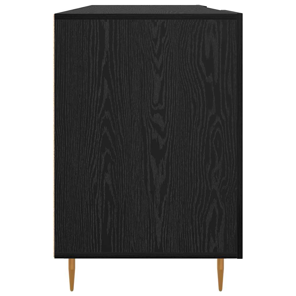 Bureau met plank met opslag Zwart eiken Bewerkt hout