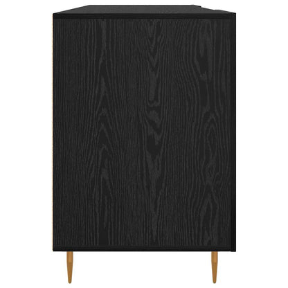 Bureau met plank met opslag Zwart eiken Bewerkt hout