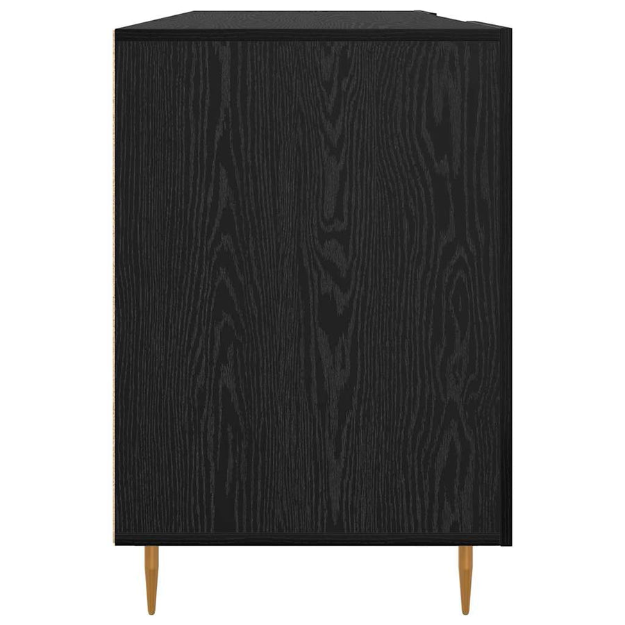 Bureau met plank met opslag Zwart eiken Bewerkt hout