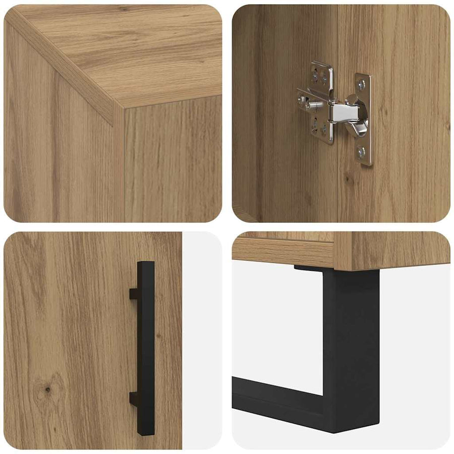 Bureau artisanaal eikenkleurig 140 x 50 x 75 cm Bewerkt hout