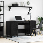 Desk with shelf Black oak 140 x 50 x 75 cm Engineered wood