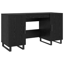Bureau met plank Zwart eiken 140 x 50 x 75 cm Bewerkt hout