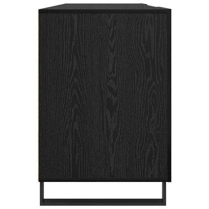 Bureau met plank Zwart eiken 140 x 50 x 75 cm Bewerkt hout