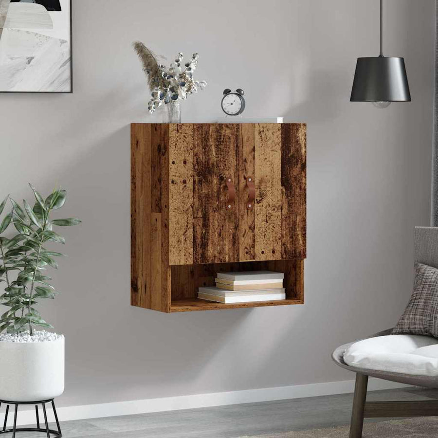 Wandkast Wandgemonteerd Oud hout 60 x 31 x 70 cm Bewerkt hout