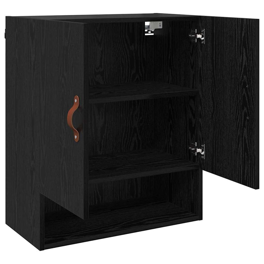 Wandkast Zwart eiken 60 x 31 x 70 cm Bewerkt hout
