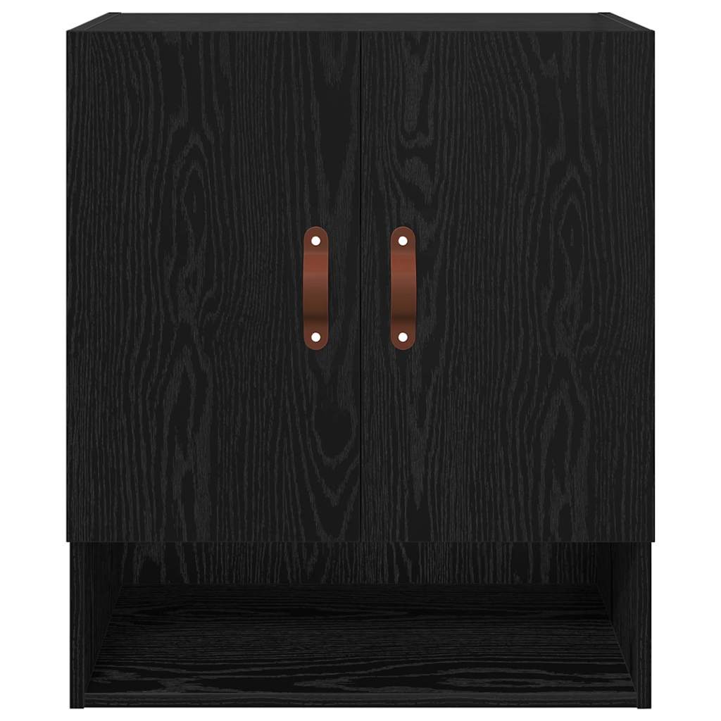 Wandkast Zwart eiken 60 x 31 x 70 cm Bewerkt hout