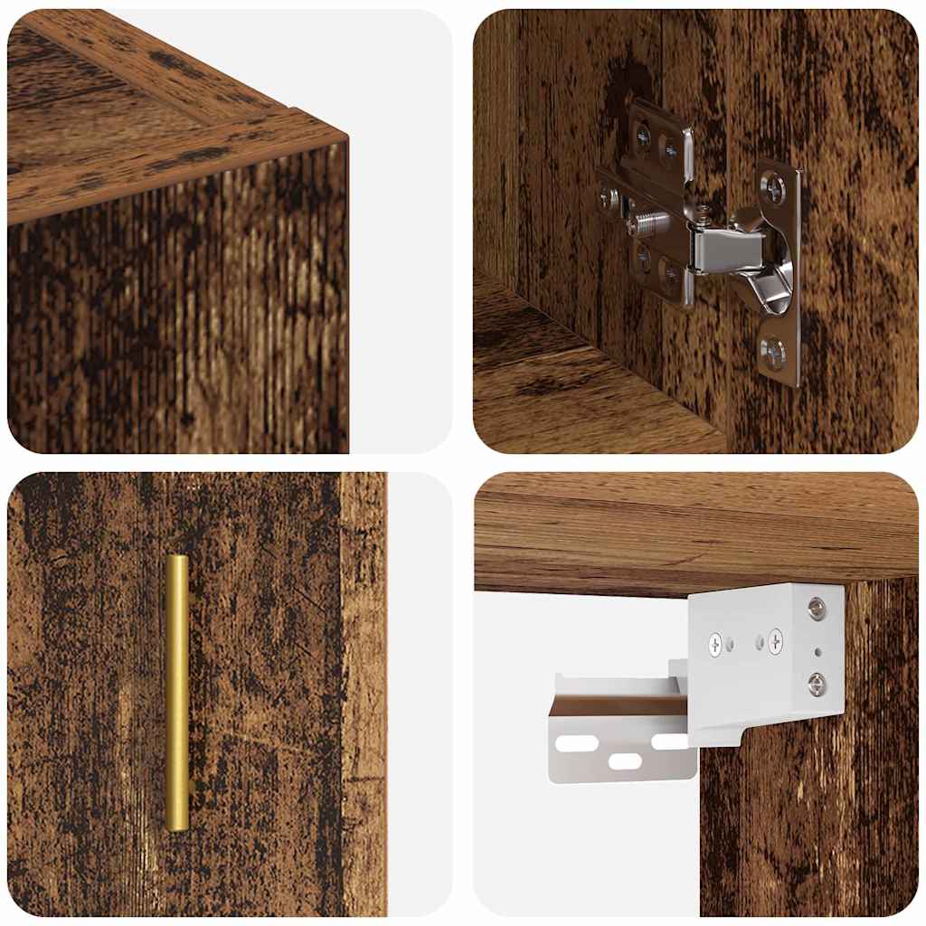 Wandkast Wandgemonteerd Oud hout 60 x 31 x 70 cm Bewerkt hout