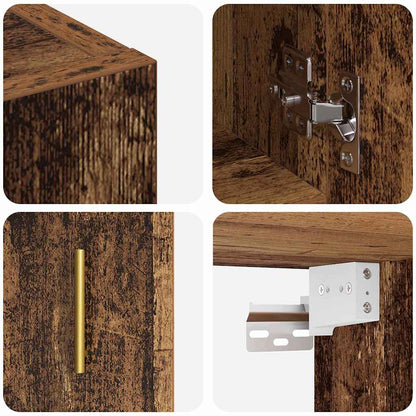 Wandkast Wandgemonteerd Oud hout 60 x 31 x 70 cm Bewerkt hout