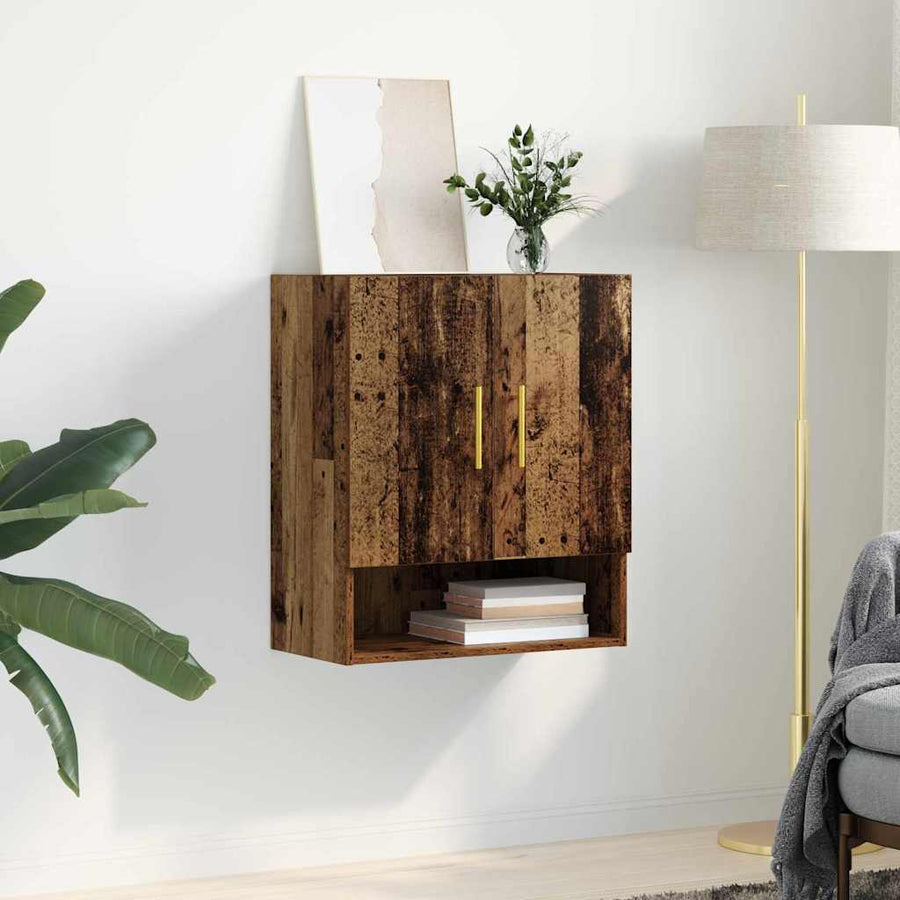 Wandkast Wandgemonteerd Oud hout 60 x 31 x 70 cm Bewerkt hout