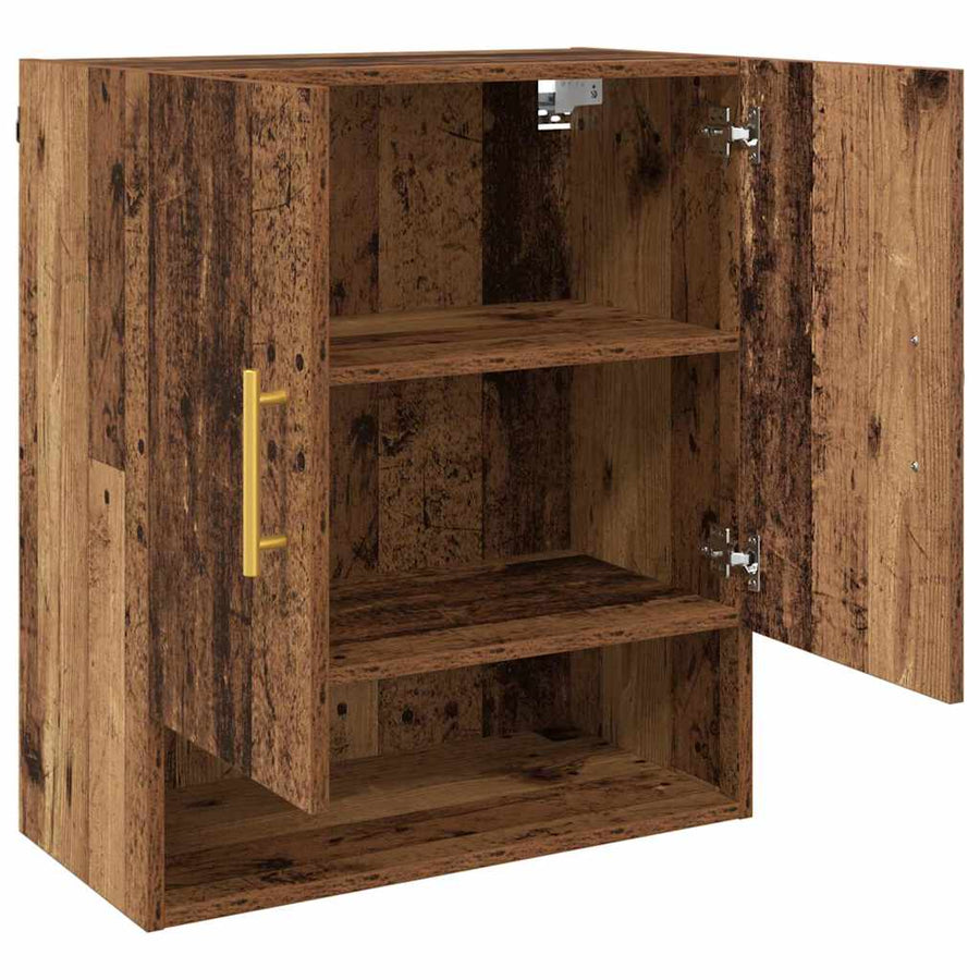 Wandkast Wandgemonteerd Oud hout 60 x 31 x 70 cm Bewerkt hout