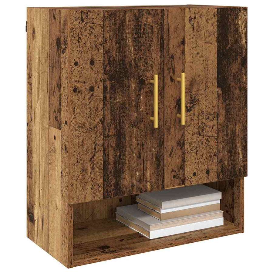 Wandkast Wandgemonteerd Oud hout 60 x 31 x 70 cm Bewerkt hout