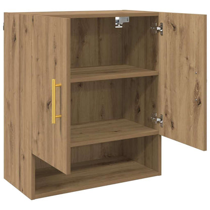 Wandkast artisanaal eikenkleurig 60 x 31 x 70 cm Bewerkt hout