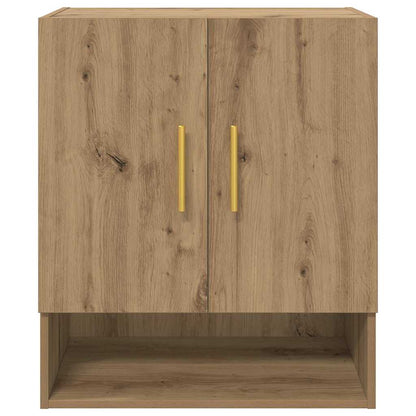 Wandkast artisanaal eikenkleurig 60 x 31 x 70 cm Bewerkt hout
