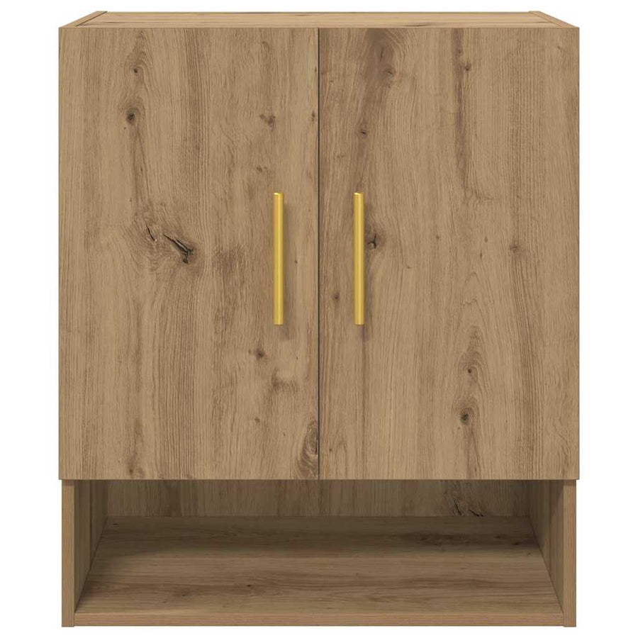 Wandkast artisanaal eikenkleurig 60 x 31 x 70 cm Bewerkt hout