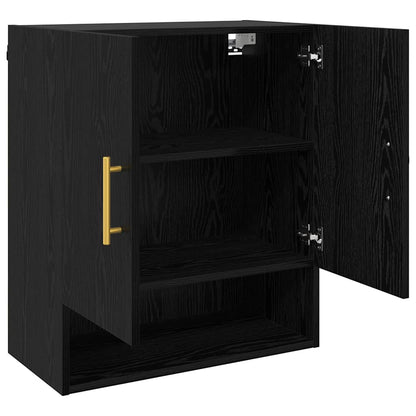 Wandkast Zwart eiken 60 x 31 x 70 cm Bewerkt hout