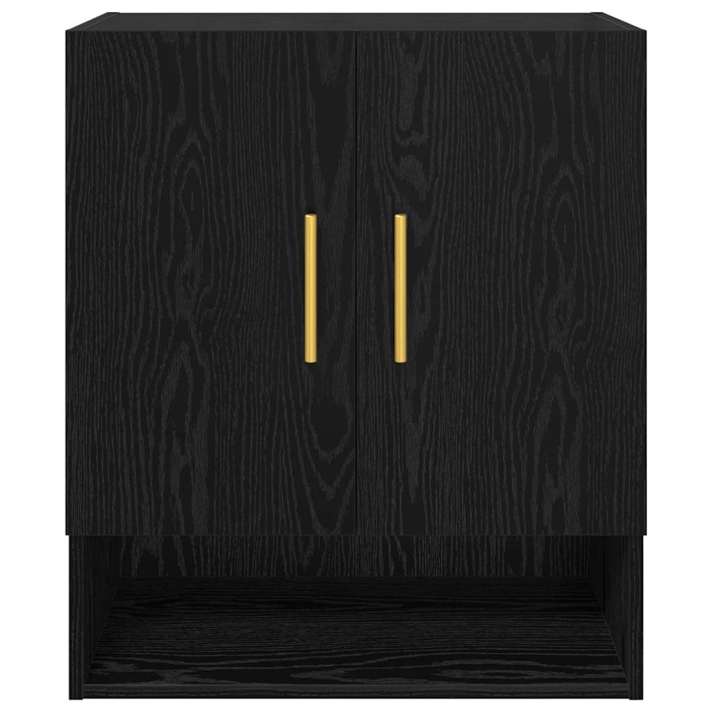 Wandkast Zwart eiken 60 x 31 x 70 cm Bewerkt hout